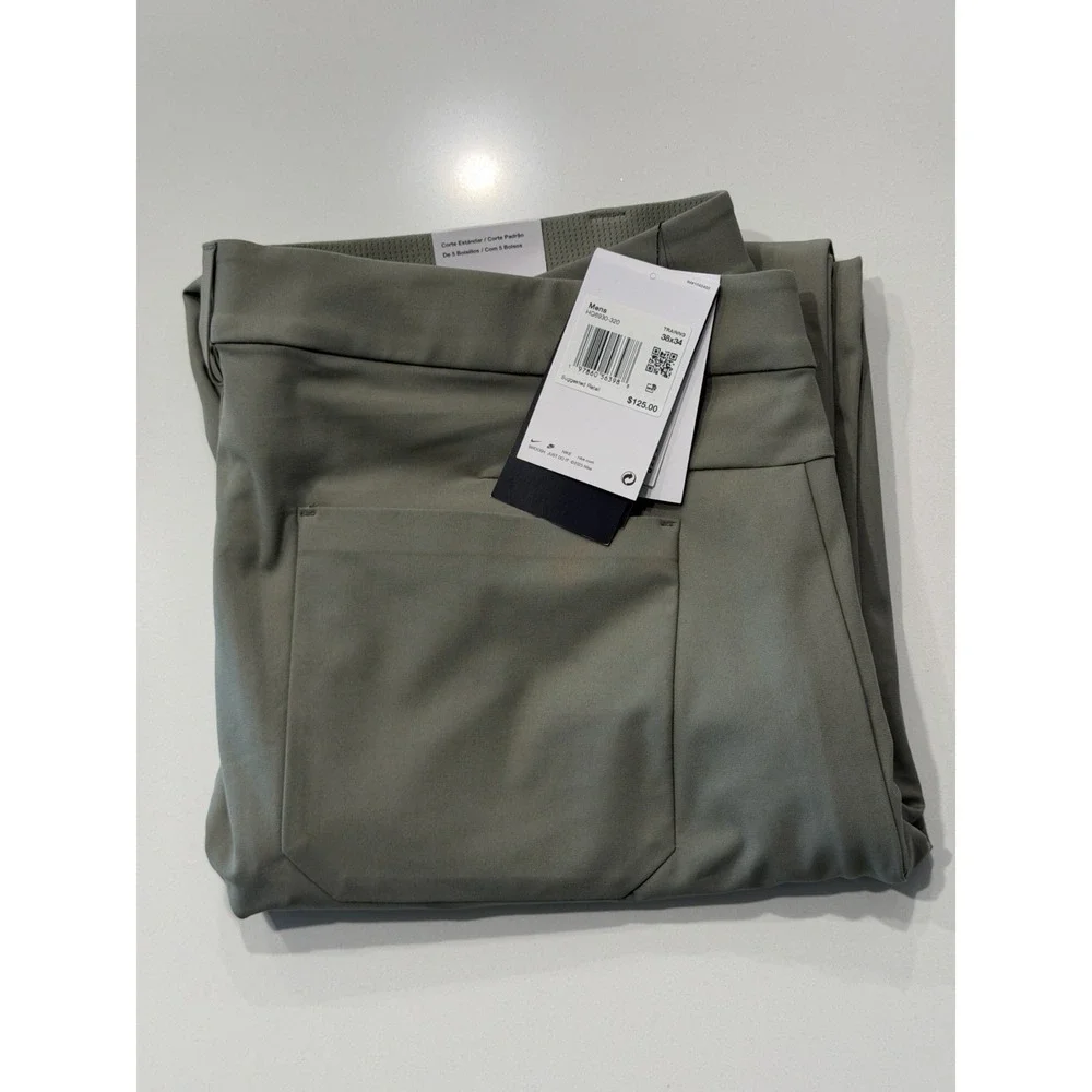 Nike 24.7 PerfectStretch Dri-FIT 5-Pocket Pants HQ6930-320 Army Green 38x34 NWT